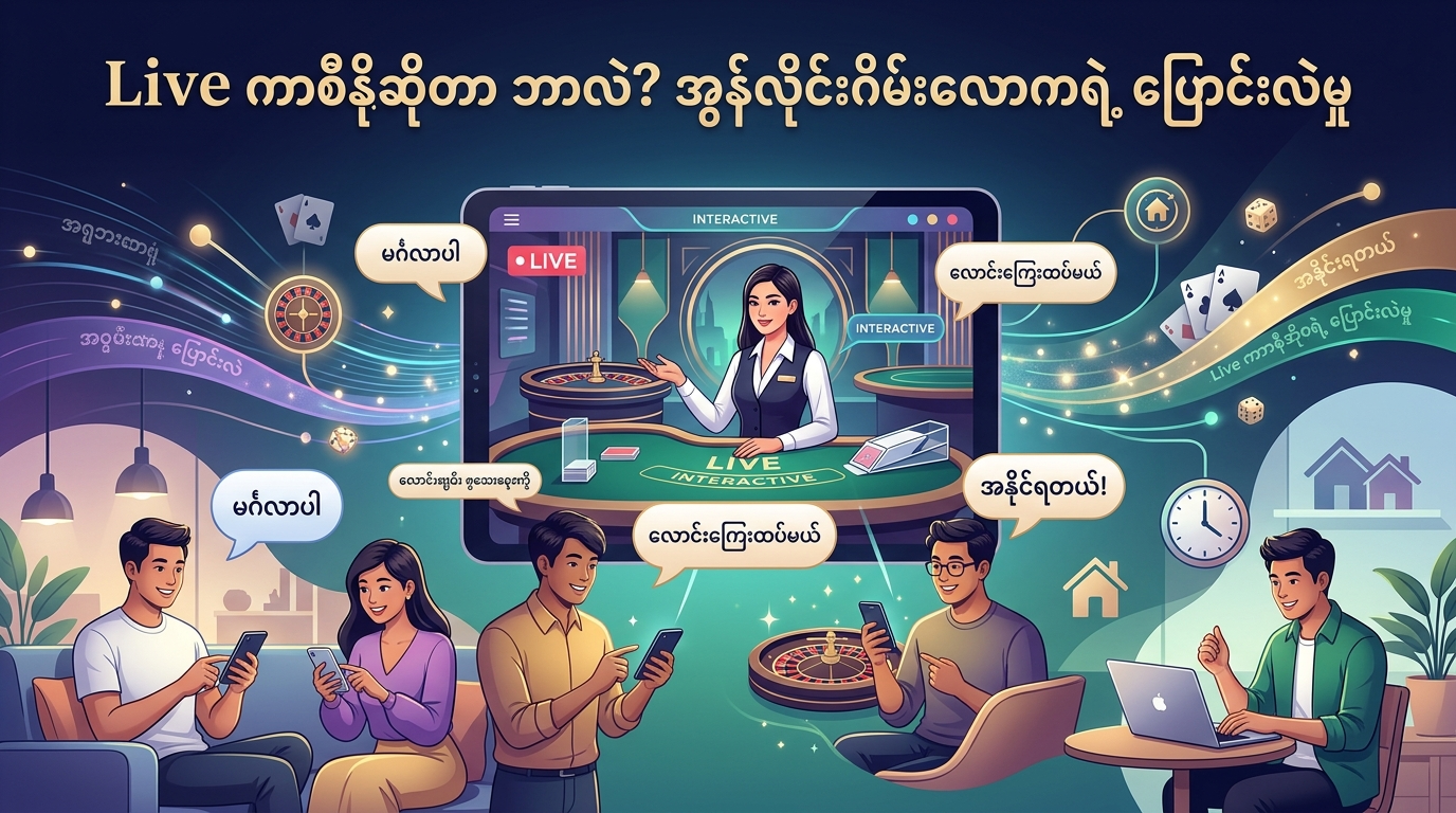 Live ကာစီနိုဆိုတာ ဘာလဲ? အွန်လိုင်းဂိမ်းလောကရဲ့ ပြောင်းလဲမှု
