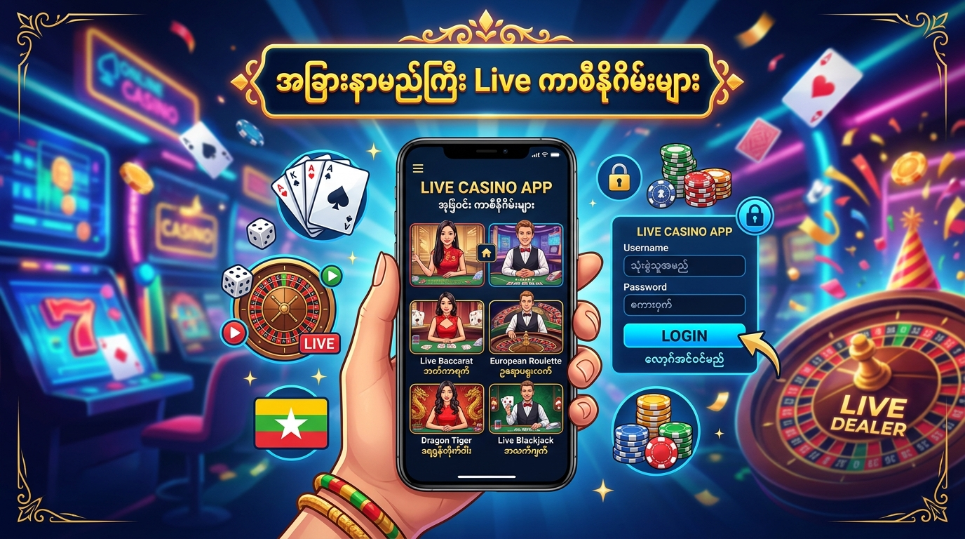 Live ကာစီနို လော့ဂ်အင် အက်ပ်တွင် ရနိုင်သော အခြားနာမည်ကြီး Live ကာစီနိုဂိမ်းများ