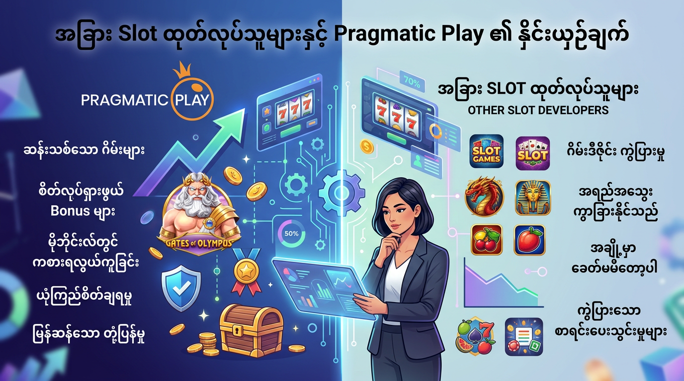 အခြား Slot ထုတ်လုပ်သူများနှင့် Pragmatic Play ၏ နှိုင်းယှဉ်ချက်